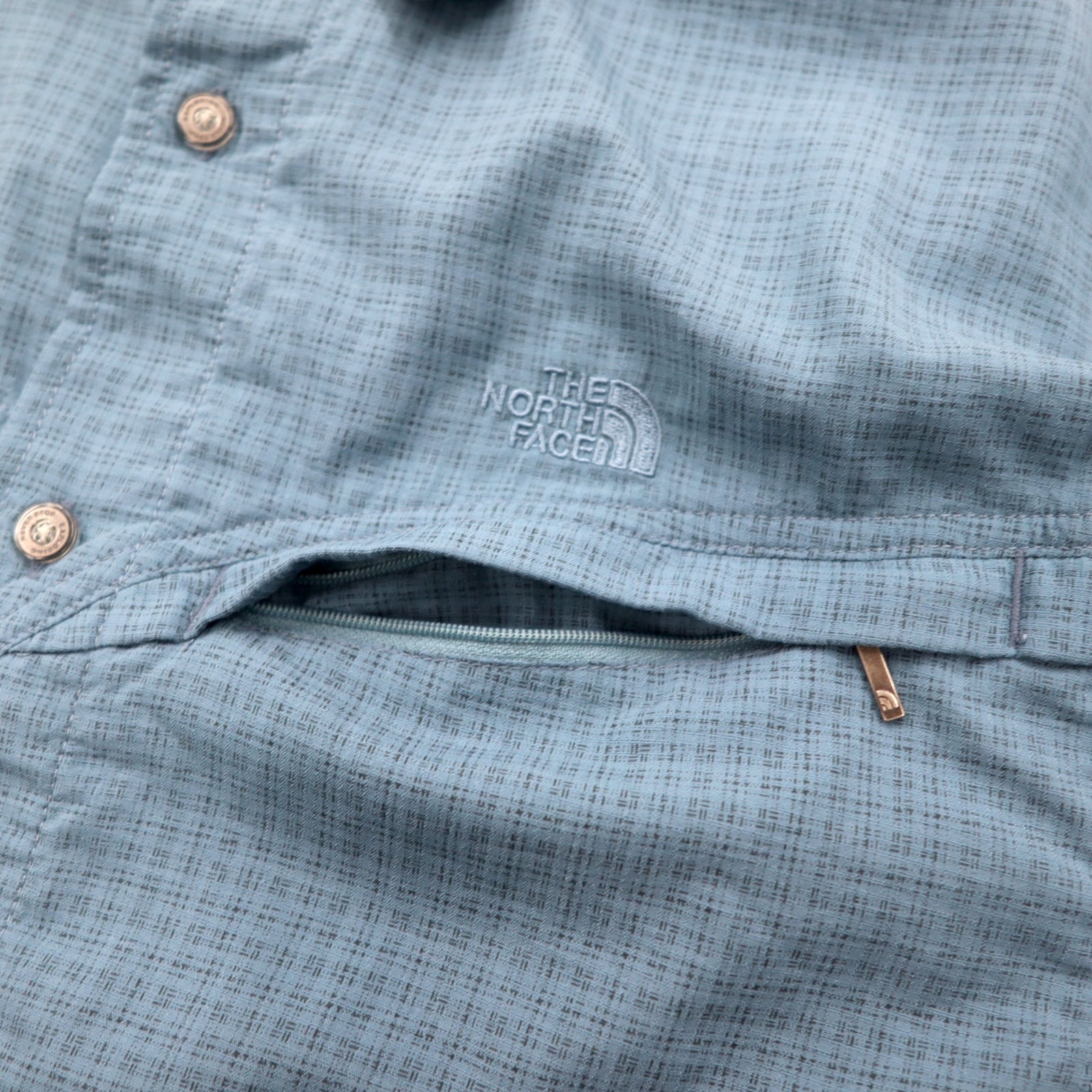 THE NORTH FACE Outdoor Shirt XL Blue Nylon Logo Embroidery Mesh Liner AU2B