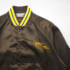 90s USA Vintage Varsity Jacket, Made in the USA, Size M, Brown, Pla-Jac by Dunbrooke