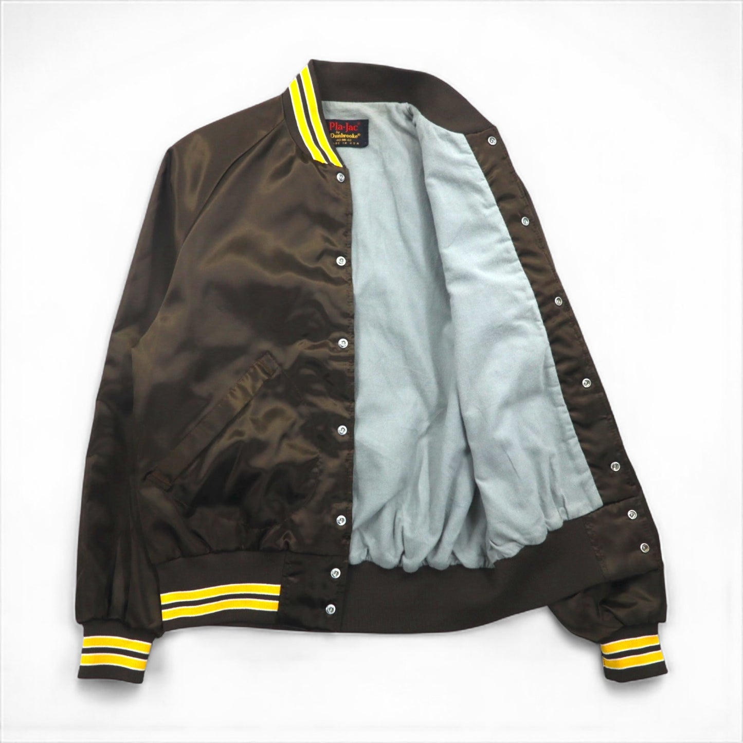 90s USA Vintage Varsity Jacket 90年代 USA製 スタジャン M ブラウン Pla-Jac by Dunbrooke
