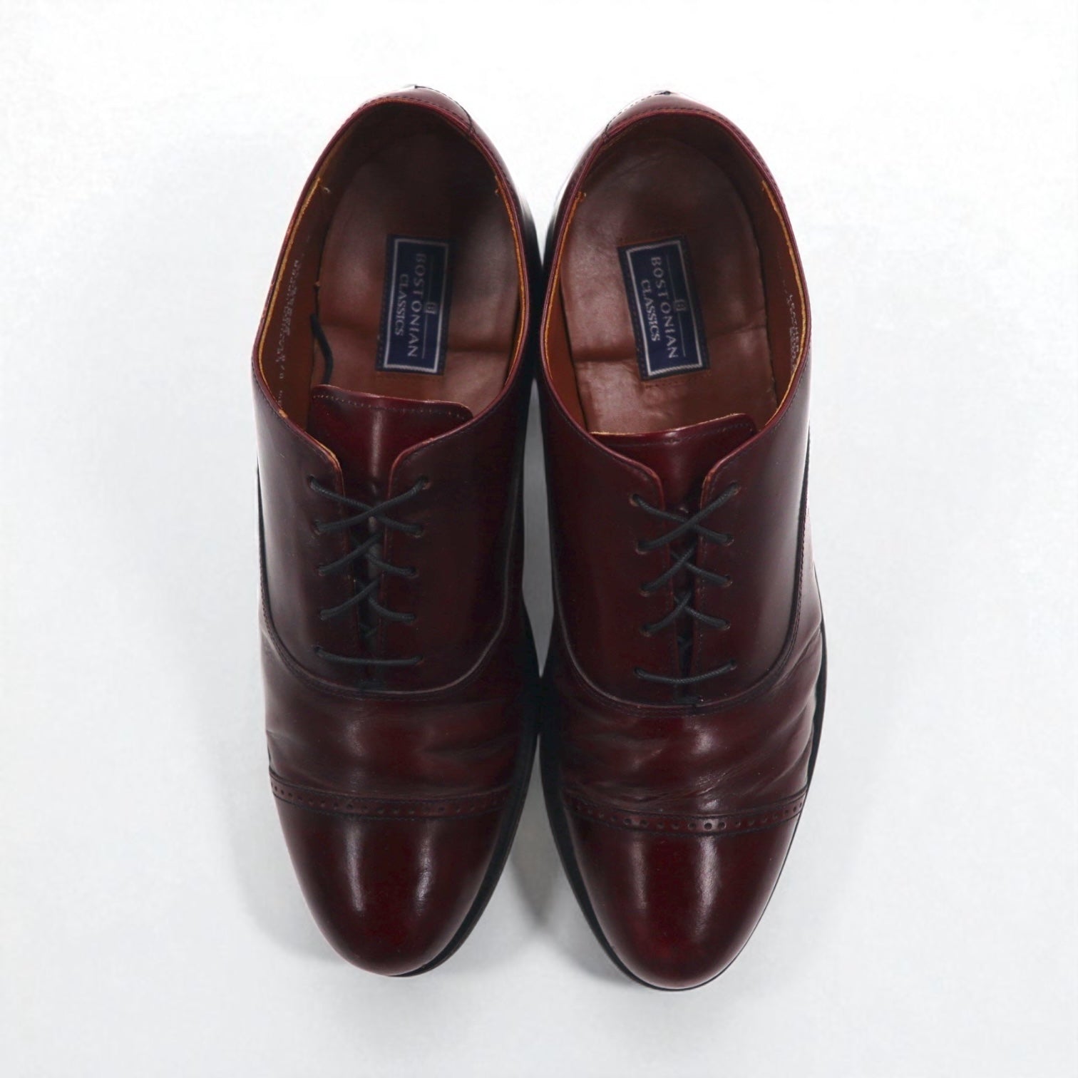 BOSTONIAN CLASSICS Straight Tip Dress Shoes, Size 27.5cm, Bordeaux Leather, 26248