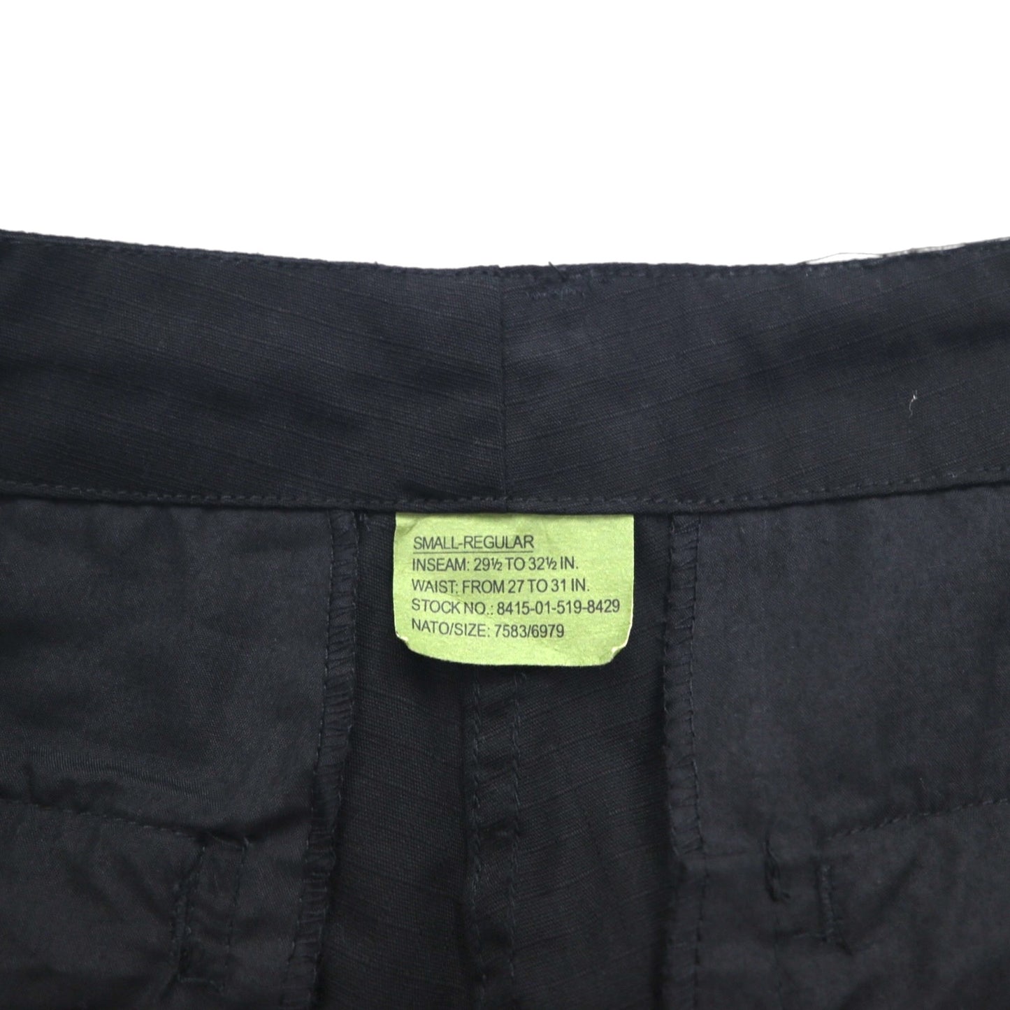 US ARMY 米軍 ACU トラウザーズ コンバット カーゴパンツ S ブラック リップストップ ミリタリー 8415-01-519-8429 TEESAR INC.