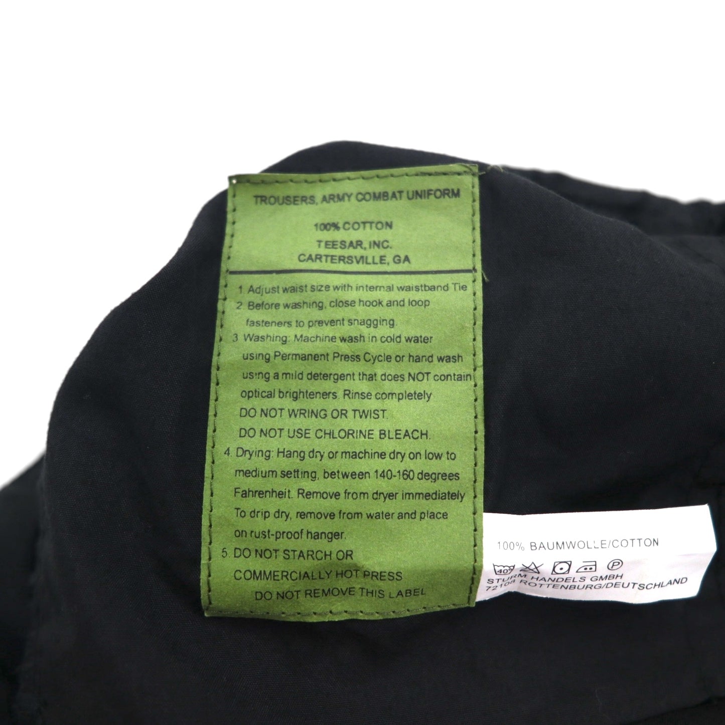 US ARMY 米軍 ACU トラウザーズ コンバット カーゴパンツ S ブラック リップストップ ミリタリー 8415-01-519-8429 TEESAR INC.