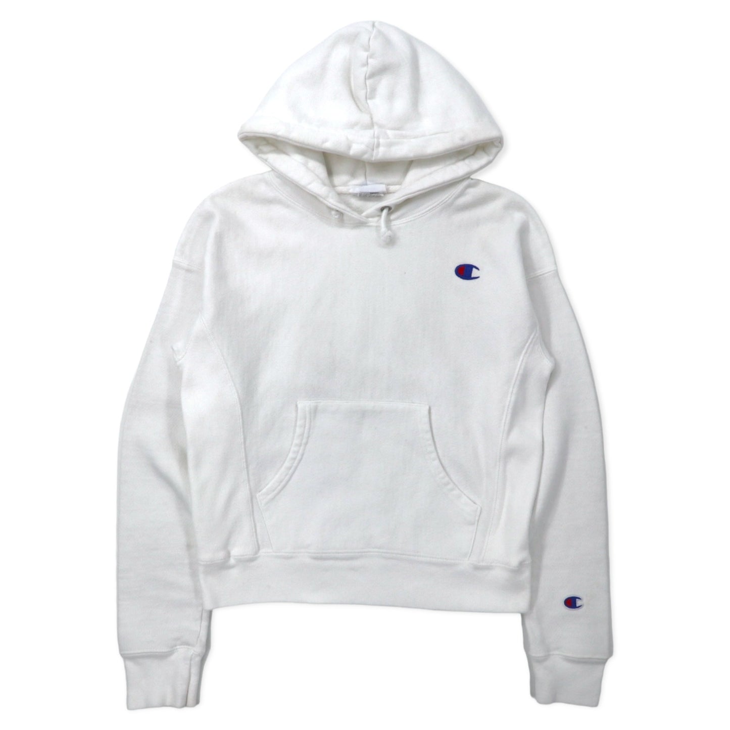 Champion リバースウィーブ プルオーバーパーカー M ホワイト コットン 青単タグ 復刻 REVERSE WEAVE ホンジュラス製