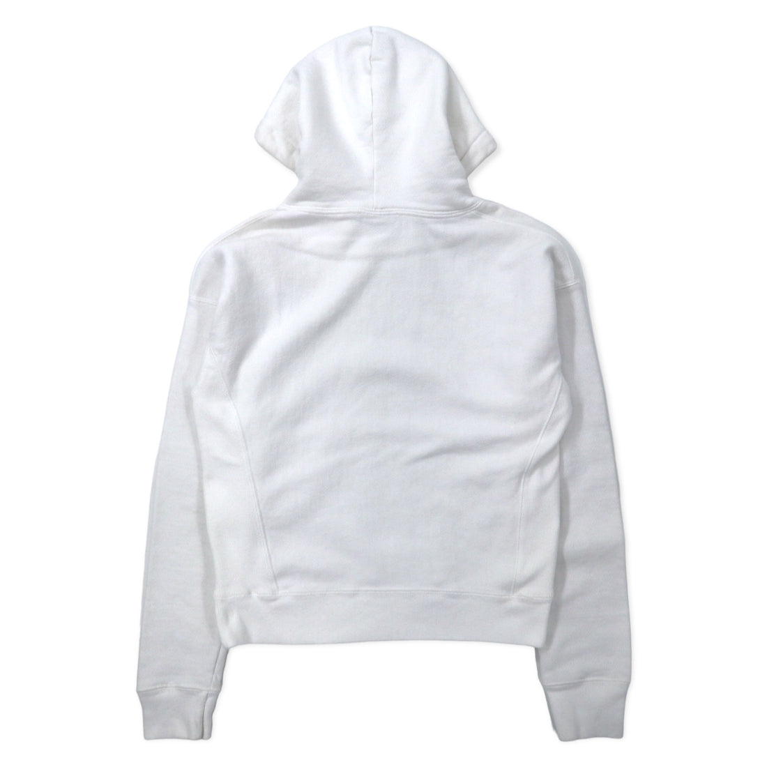 Champion Reverse Weave Pullover Hoodie, M, White, Cotton, Blue Single Tag, Reprint, Reverse Weave, Made in Honduras