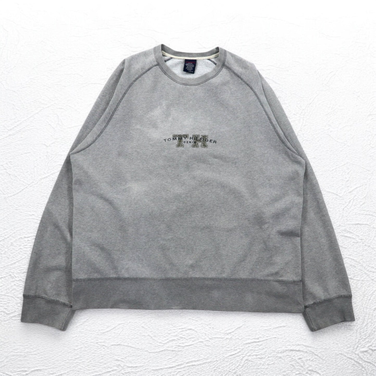 TOMMY JEANS ( TOMMY HILFIGER ) 90年代 クルーネック スウェット XL グレー コットン ロゴプリント