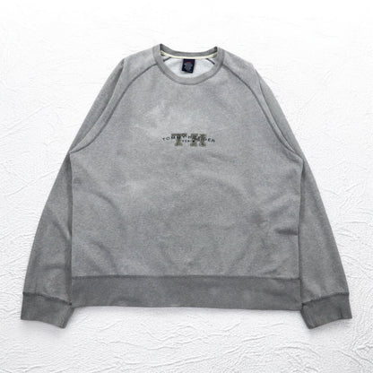 TOMMY JEANS ( TOMMY HILFIGER ) 90年代 クルーネック スウェット XL グレー コットン ロゴプリント