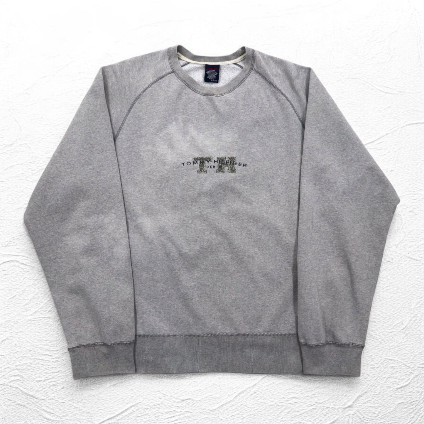 TOMMY JEANS ( TOMMY HILFIGER ) 90年代 クルーネック スウェット XL グレー コットン ロゴプリント