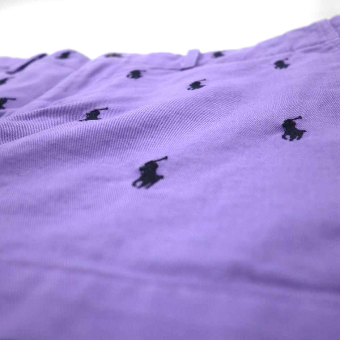 RALPH LAUREN SPORT 90年代 ショートパンツ M パープル 総柄 オールオーバーポニー 刺繍