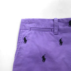 RALPH LAUREN SPORT 90年代 ショートパンツ M パープル 総柄 オールオーバーポニー 刺繍