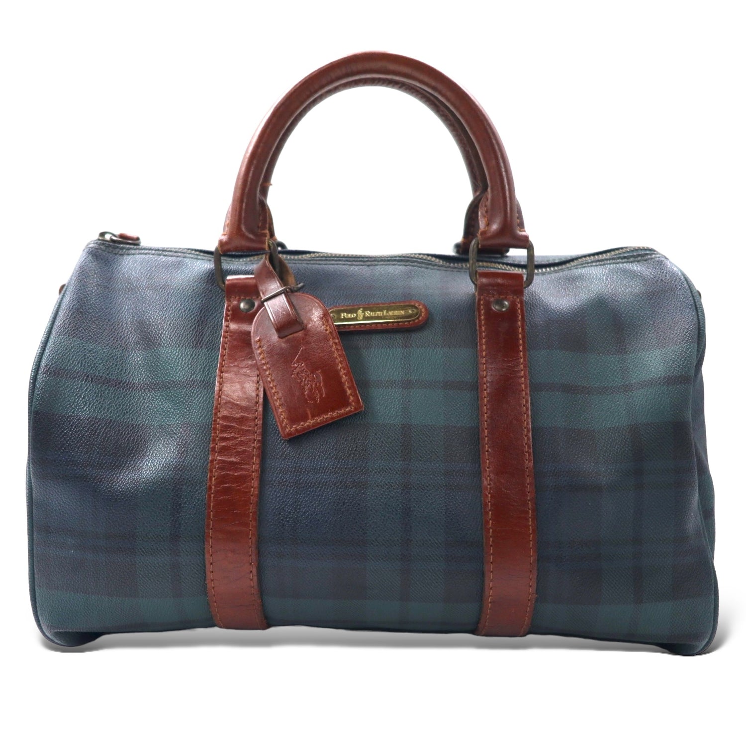 POLO RALPH LAUREN Minoboston Bag Green CHECKED PVC Leather – 日本 