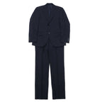 Ermenegildo Zegna 2B スーツ セットアップ S ネイビー ストライプ ウール Hai-Vaseron