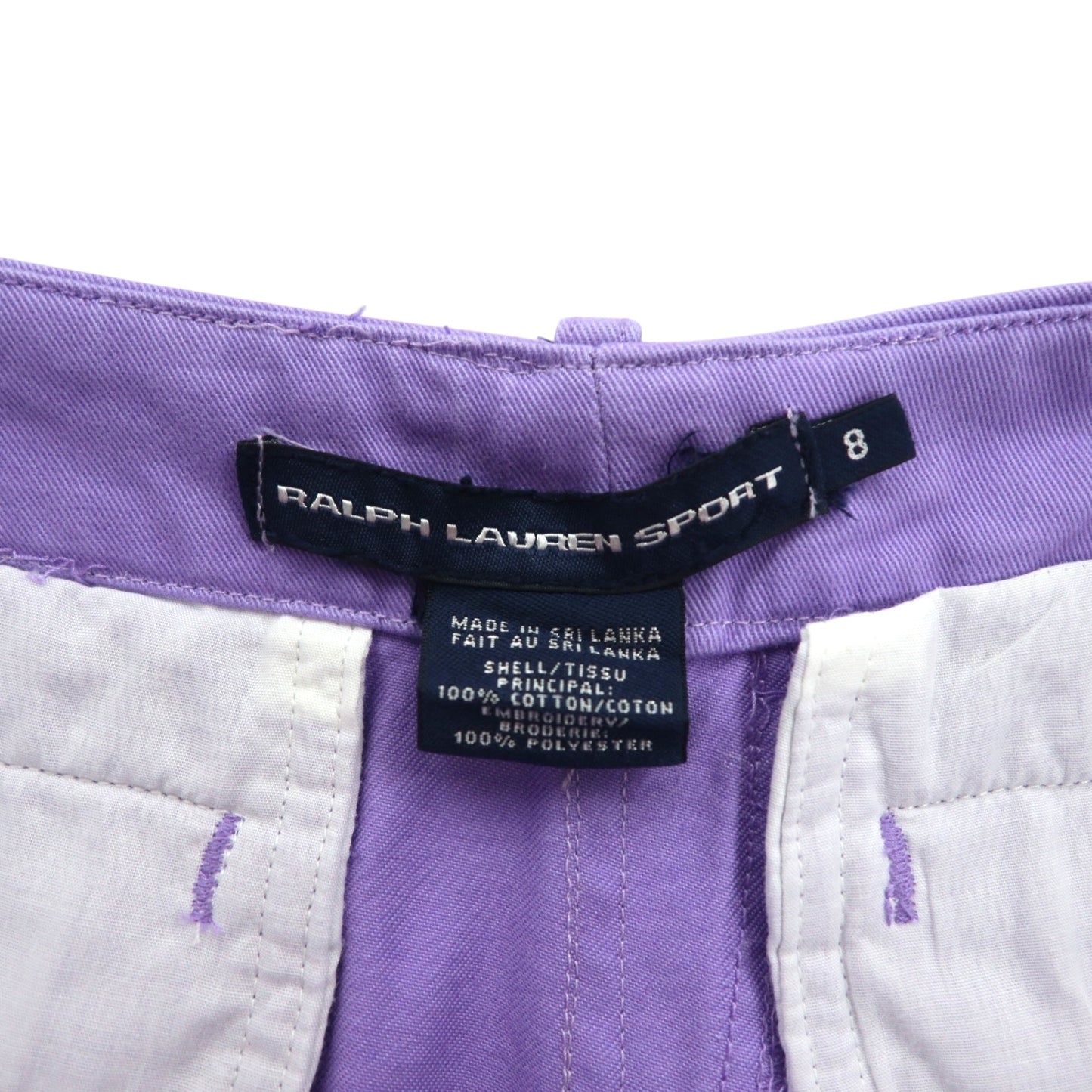 RALPH LAUREN SPORT 90年代 ショートパンツ M パープル 総柄 オールオーバーポニー 刺繍
