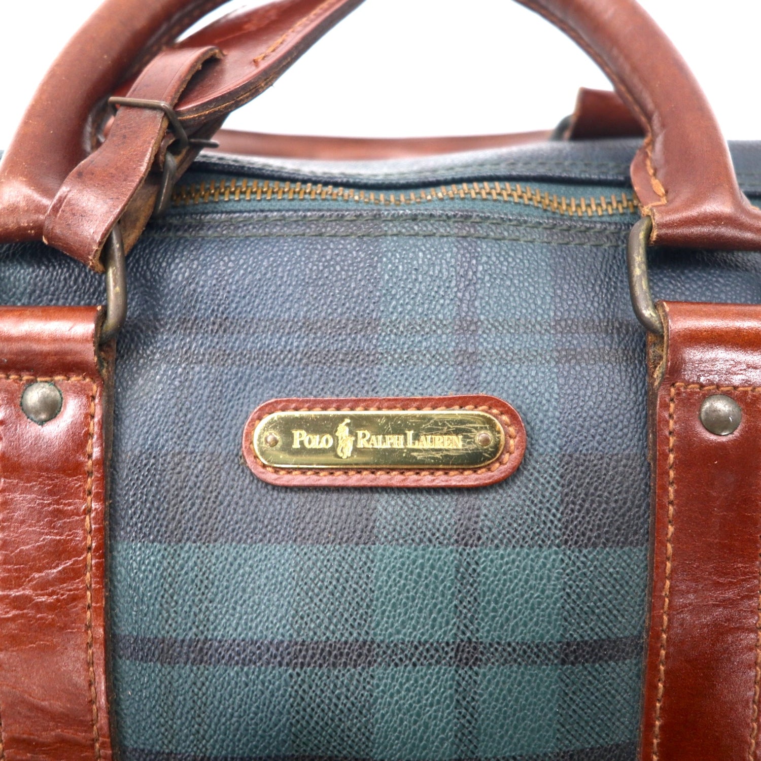 POLO RALPH LAUREN Minoboston Bag Green CHECKED PVC Leather – 日本 