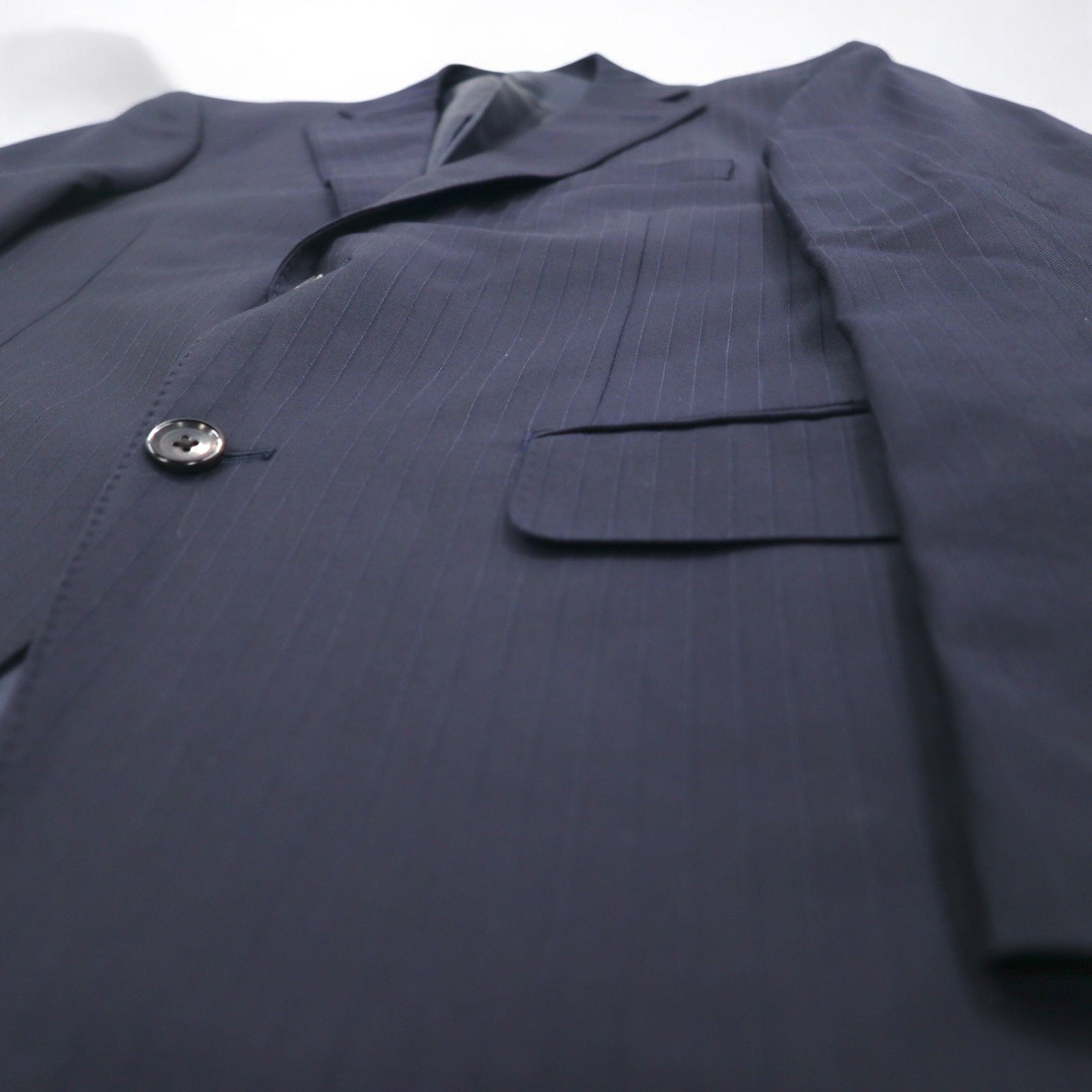 Ermenegildo Zegna 2B スーツ セットアップ S ネイビー ストライプ ウール Hai-Vaseron