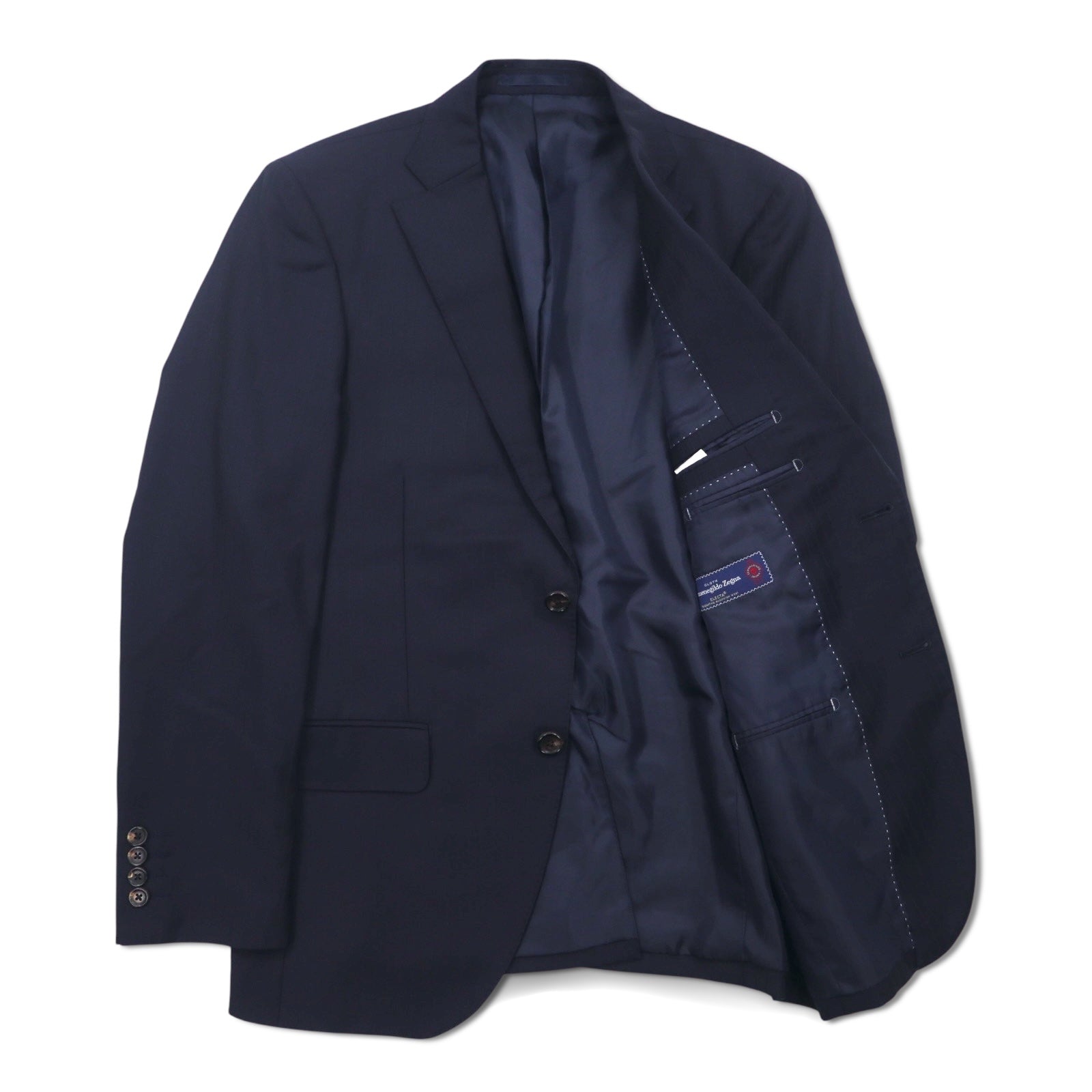 Ermenegildo Zegna 2B スーツ セットアップ S ネイビー ストライプ ウール Hai-Vaseron