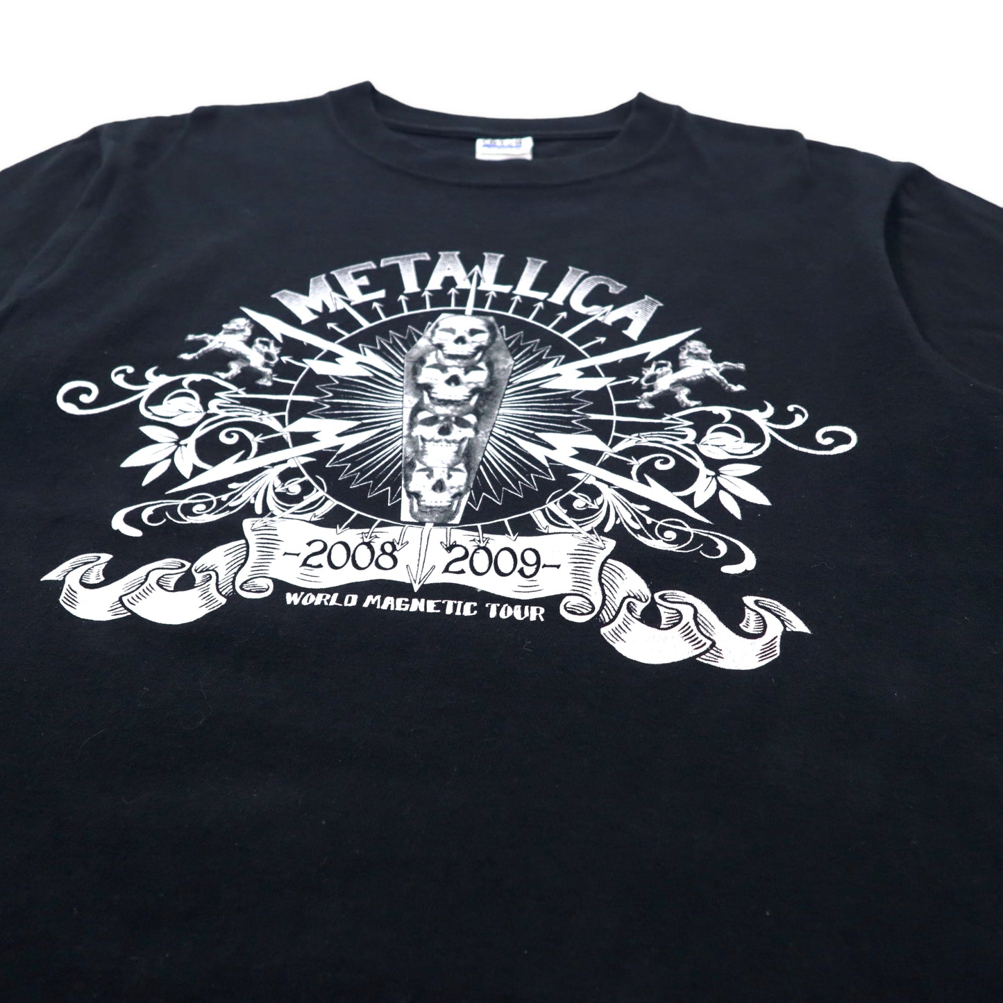 METALLICA メタリカ バンドTシャツ M ブラック コットン 両面プリント anvilボディ WORLD MAGNETIC ワールドツアー