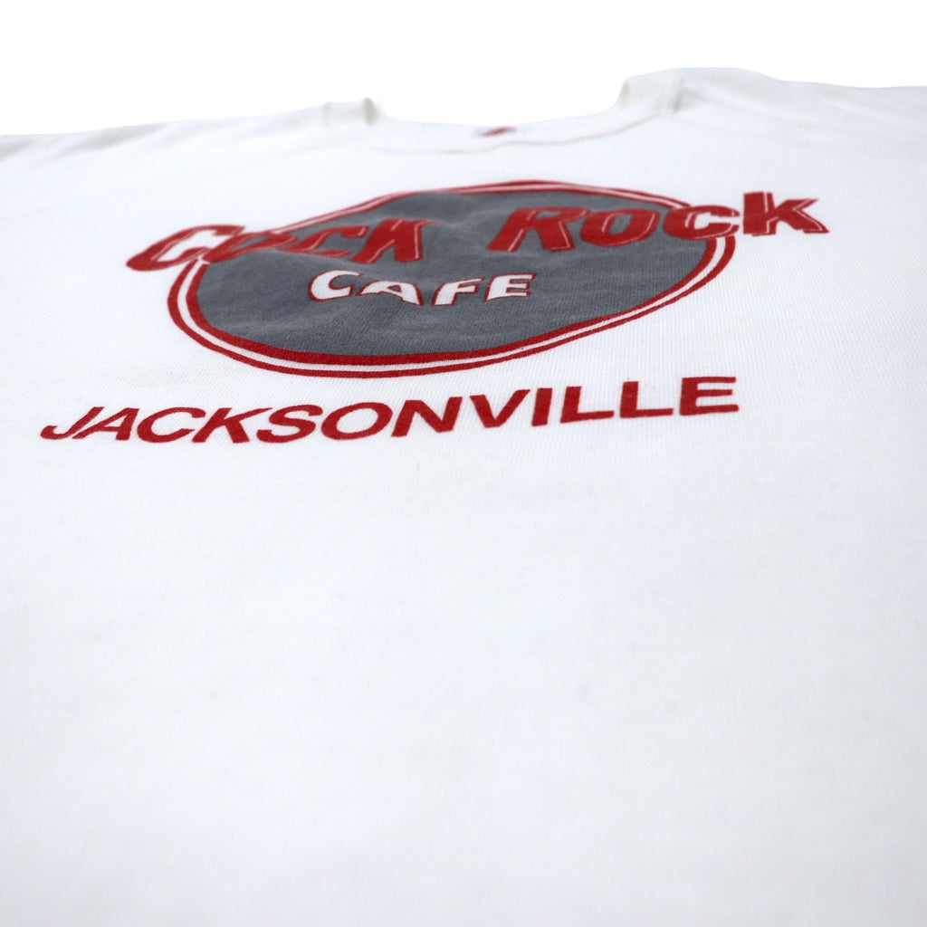 JERZEES USA made 90s printed sweatshirt XL white cotton fleece Hard Rock CAFE parody