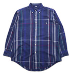 日本然リトテ-古着オンライン-Christian Dior オールド ボタンダウンシャツ M ネイビー コットン チェック-