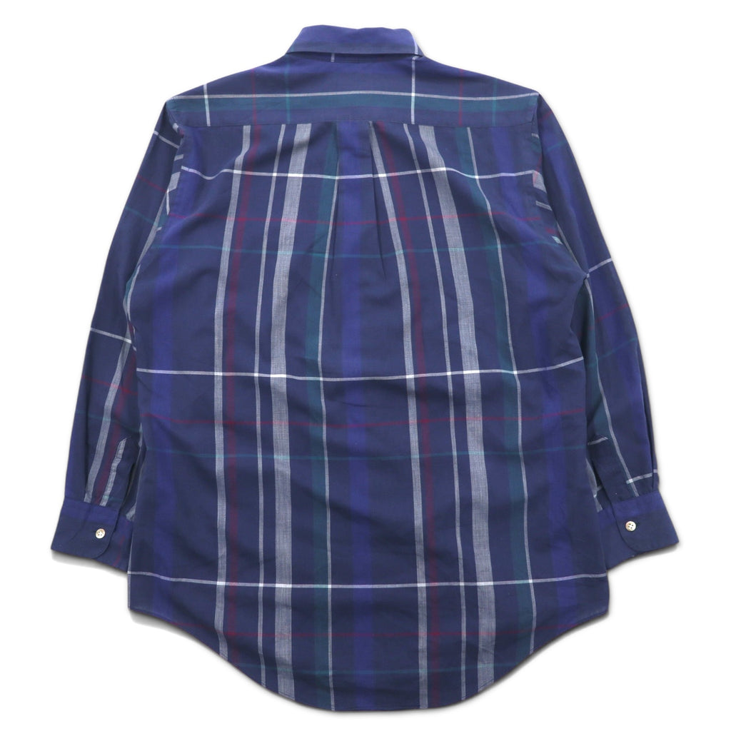 Christian Dior Old Button-down Shirt M Navy Cotton Check