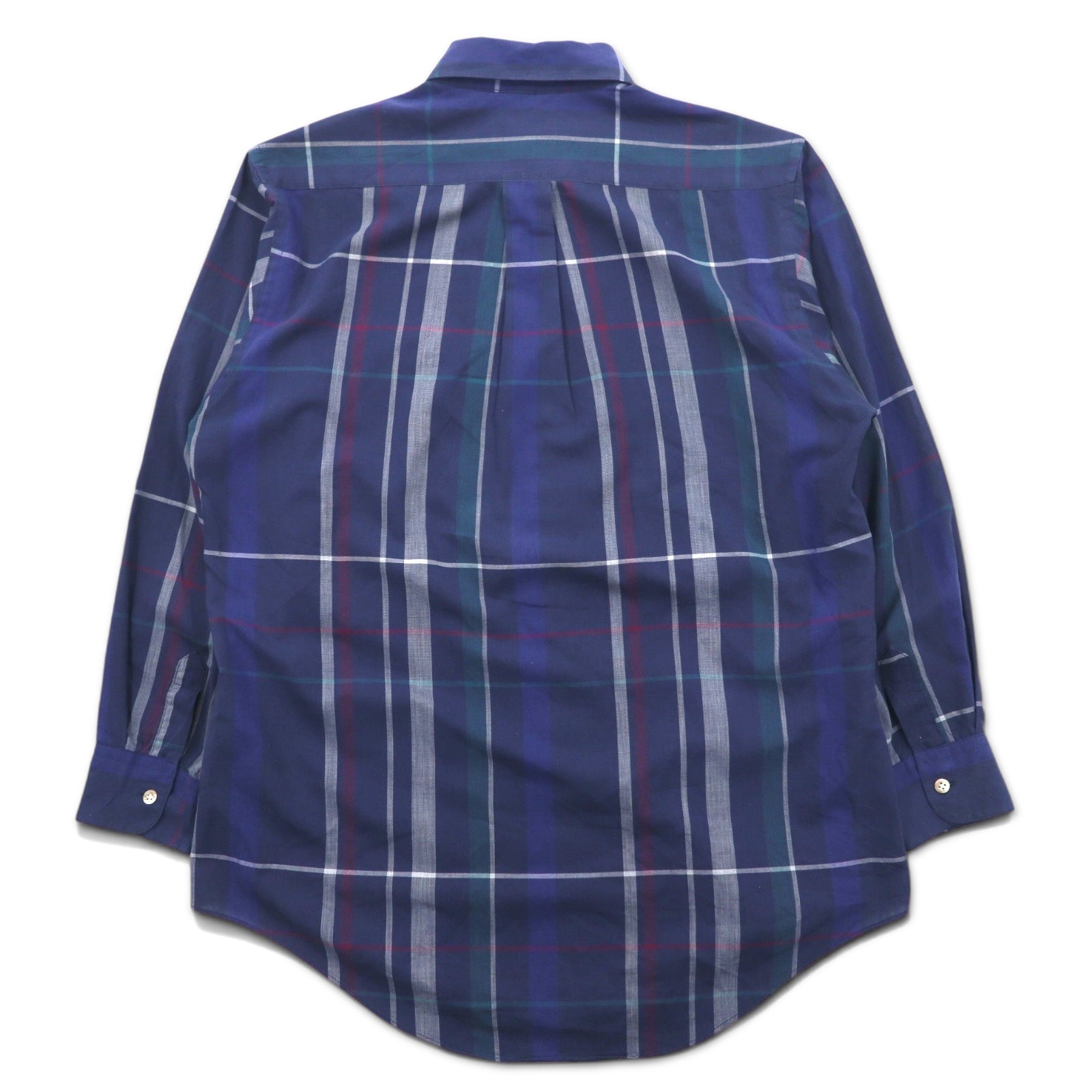 Christian Dior Old Button-down Shirt M Navy Cotton Check