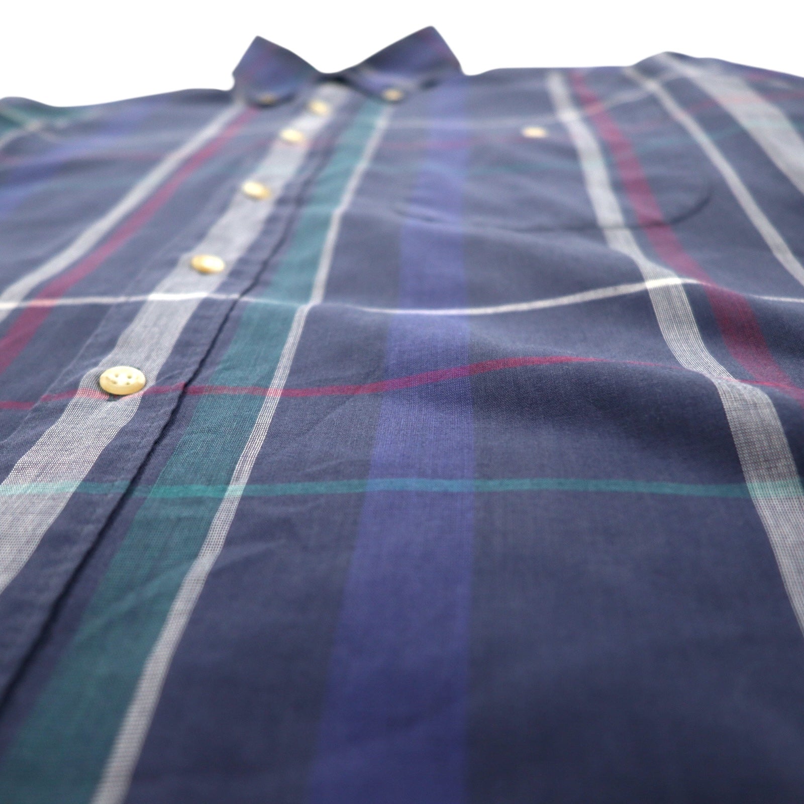 Christian Dior Old Button-down Shirt M Navy Cotton Check