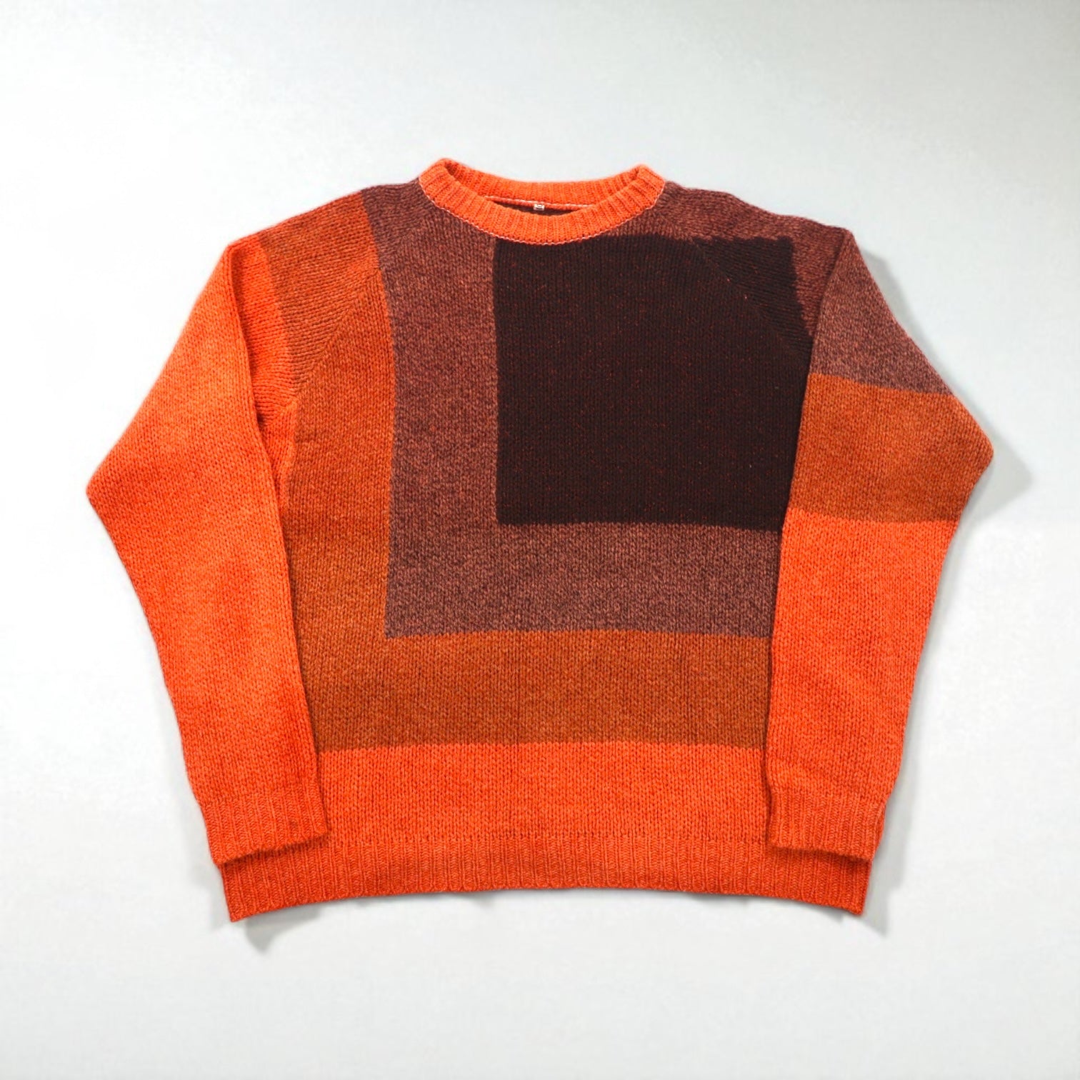KHOKI Nep Overdyed Knit Sweater Size L Orange Silk Blend Wool 20AW