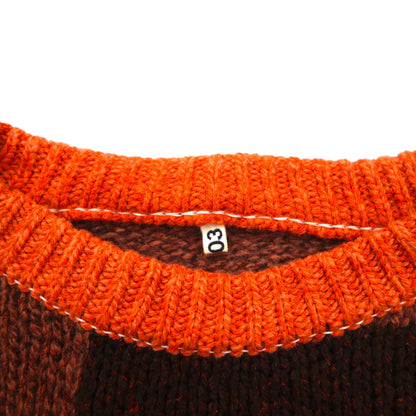 KHOKI ネップ オーバーダイ ニット セーター L オレンジ シルク混 ウール 20AW-K-01 日本製