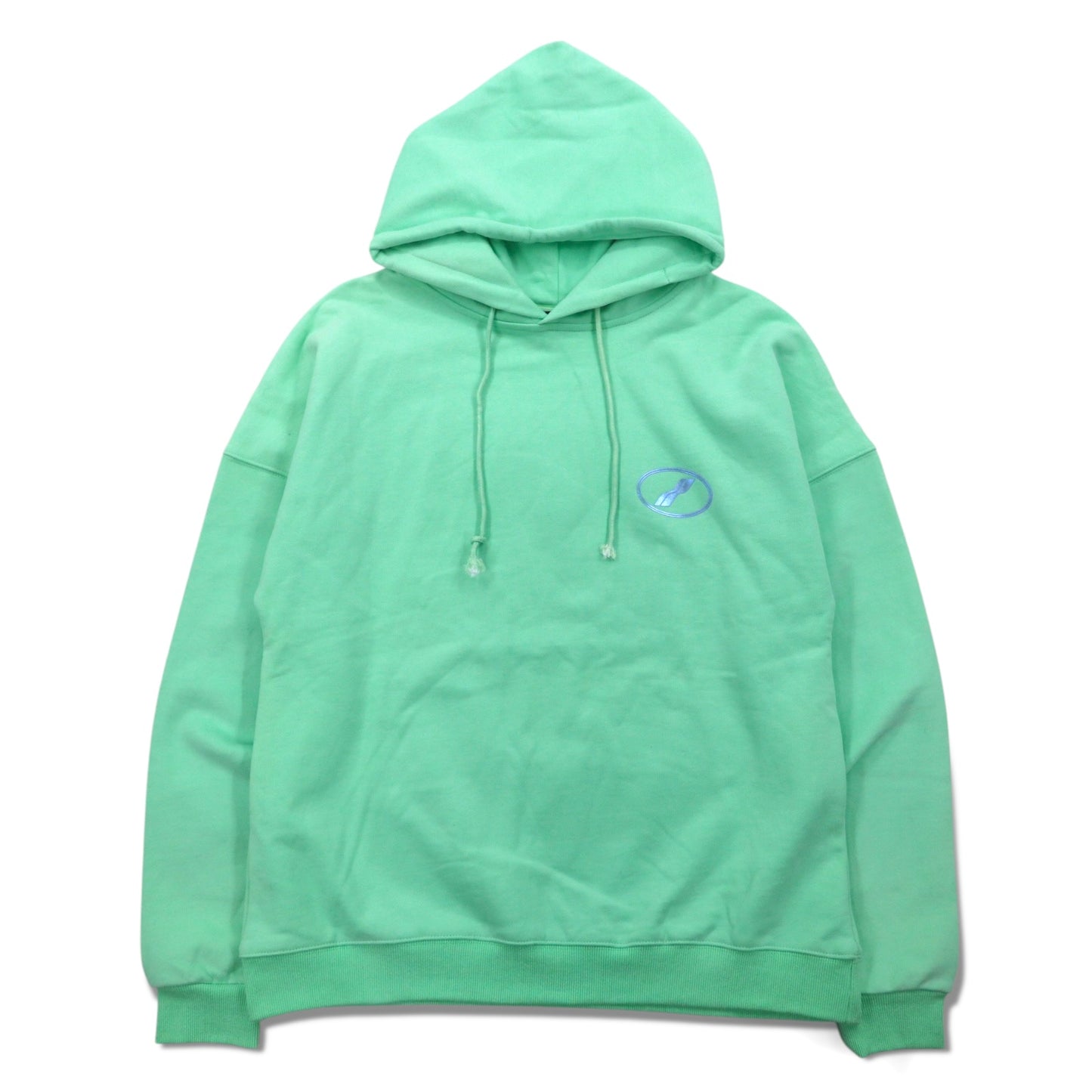 WE11DONE プルオーバー パーカー S ミント グリーン ロゴプリント Iridescent Logo Hoodie
