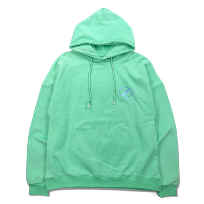 WE11DONE プルオーバー パーカー S ミント グリーン ロゴプリント Iridescent Logo Hoodie