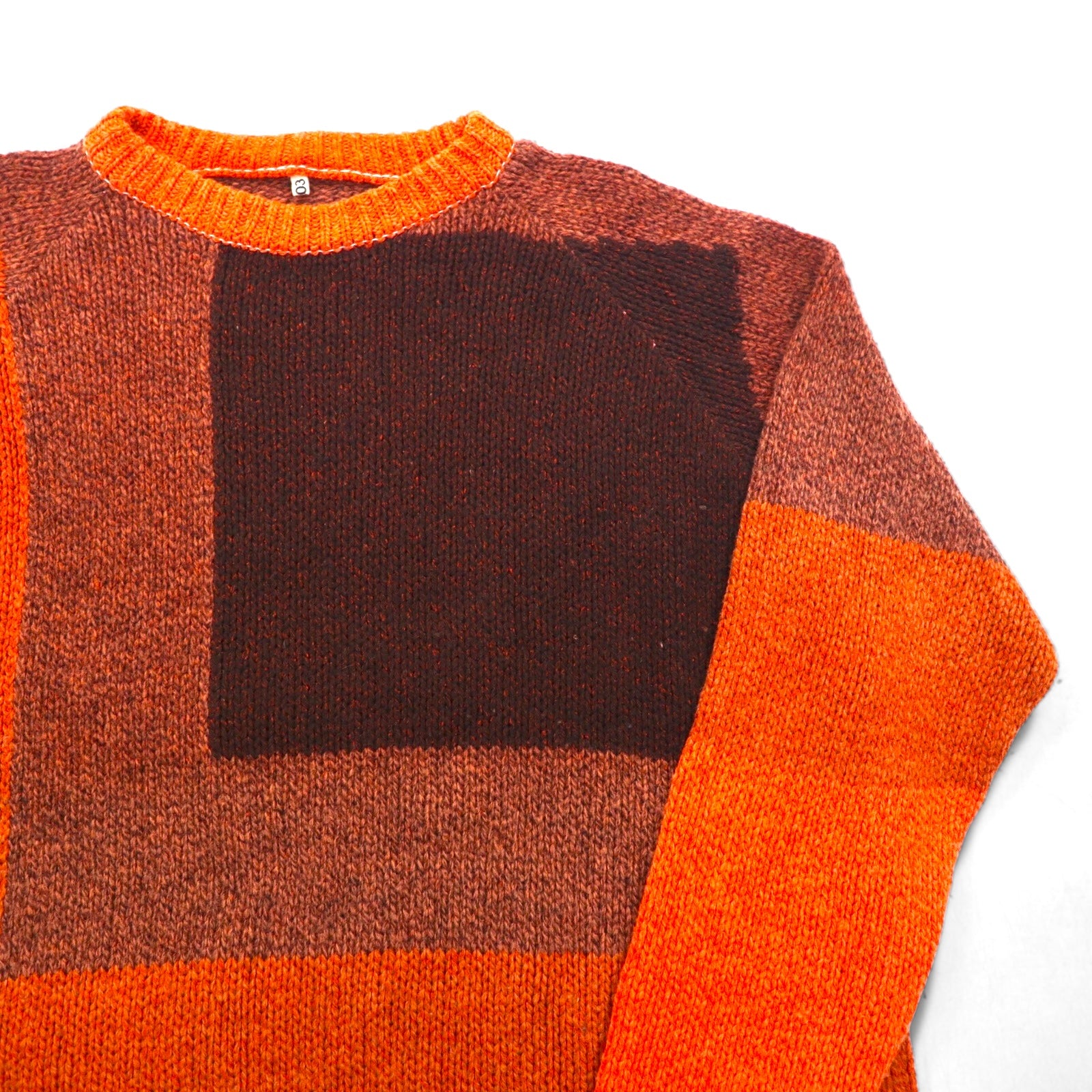 KHOKI Nep Overdyed Knit Sweater Size L Orange Silk Blend Wool 20AW
