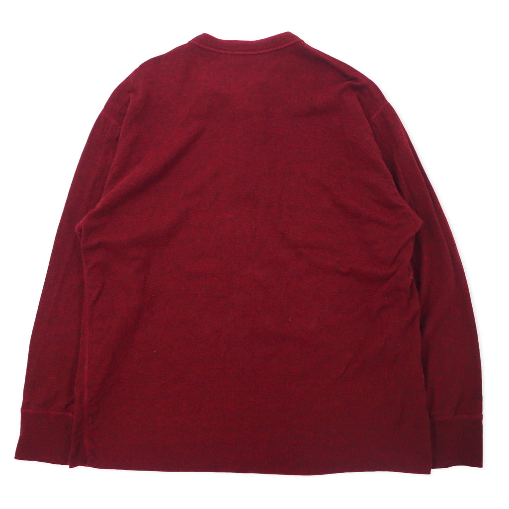 LLBean Made in Canada Henley Neck Long Sleeve T-Shirt Long T XL Bordeaux Cotton TRADITIONAL FIT
