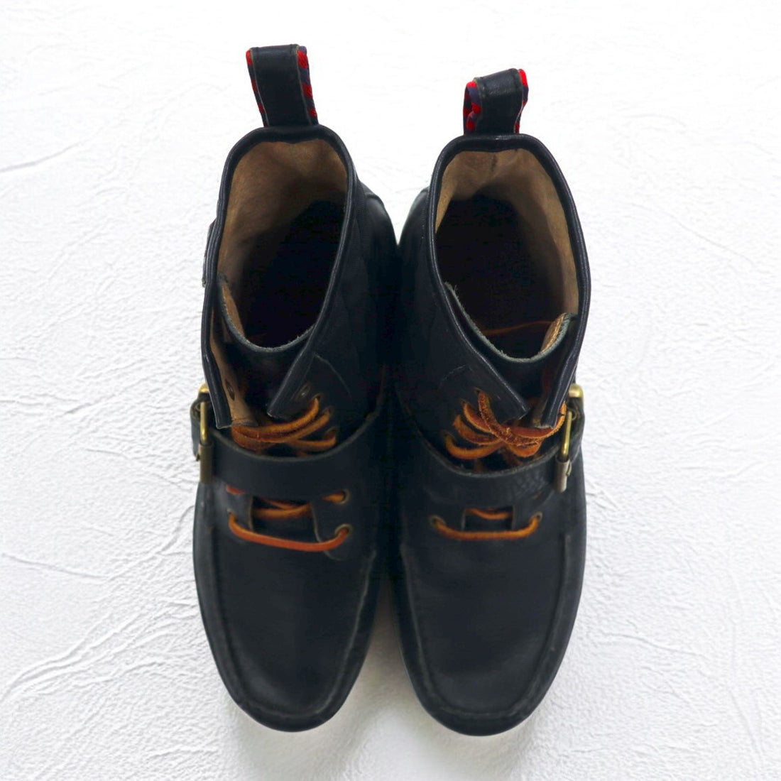 POLO RALPH LAUREN レンジャーブーツ ワークブーツ 27.5cm ブラック レザー キルティング SADDLE WORTH Ⅲ 1934