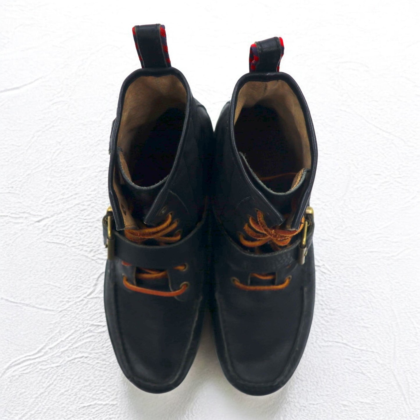 POLO RALPH LAUREN レンジャーブーツ ワークブーツ 27.5cm ブラック レザー キルティング SADDLE WORTH Ⅲ 1934