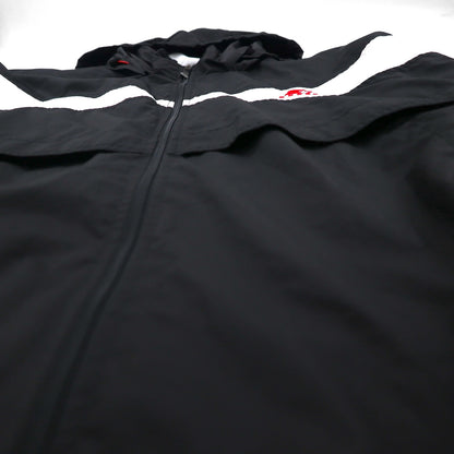 STARTER Nylon Parka Track Jacket Jersey, Size L, Black, with Hood Storage