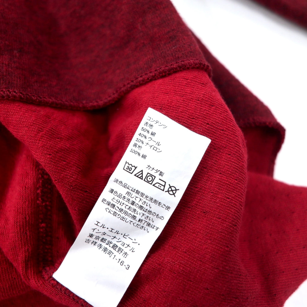 LLBean Made in Canada Henley Neck Long Sleeve T-Shirt Long T XL Bordeaux Cotton TRADITIONAL FIT