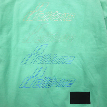 WE11DONE プルオーバー パーカー S ミント グリーン ロゴプリント Iridescent Logo Hoodie