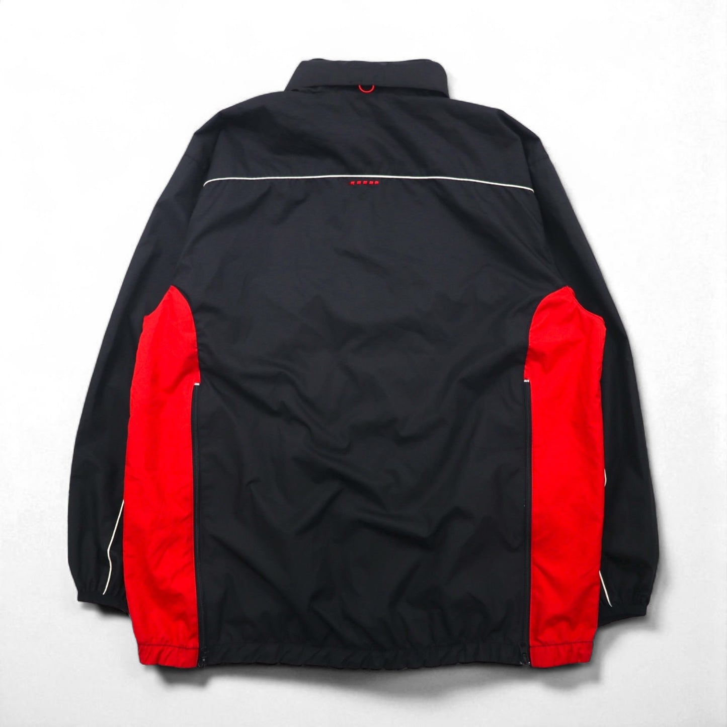 STARTER Nylon Parka Track Jacket Jersey, Size L, Black, with Hood Storage