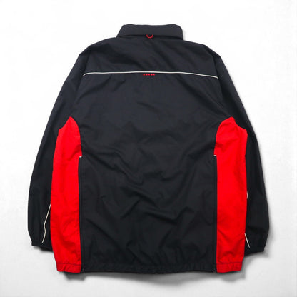 STARTER Nylon Parka Track Jacket Jersey, Size L, Black, with Hood Storage