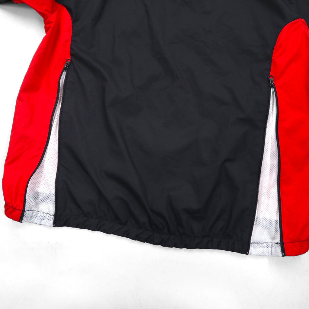 STARTER Nylon Parka Track Jacket Jersey, Size L, Black, with Hood Storage