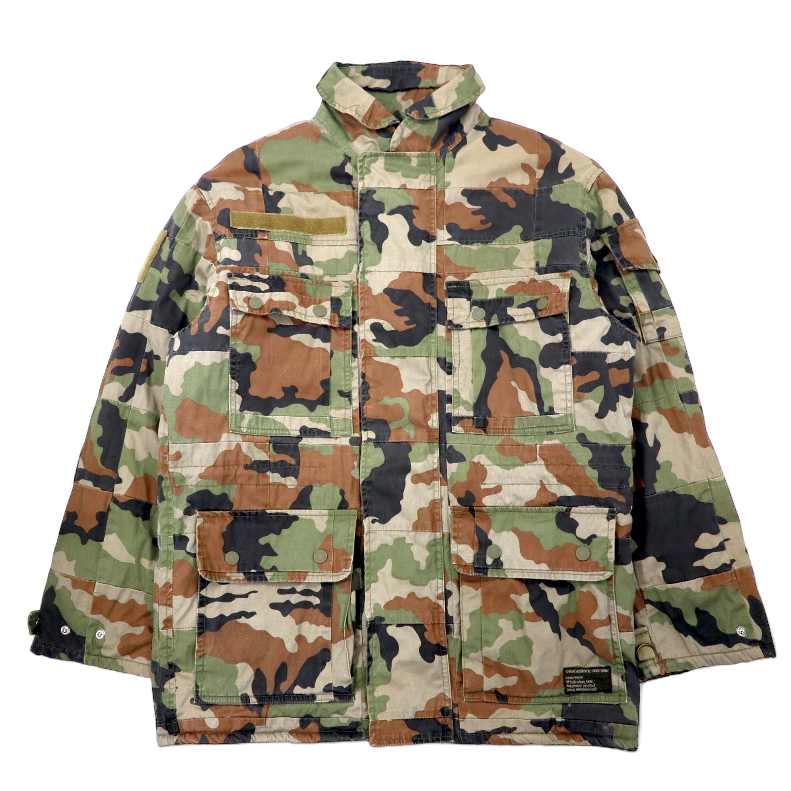 日本然リトテ-古着オンライン-STUSSY 90年代 フィールドジャケット L カーキ カモフラ コットン ドローコード IDEALジップ-STUSSY 90's Field Jacket L Khaki camouflage Cotton Drawcord IDEAL Zip