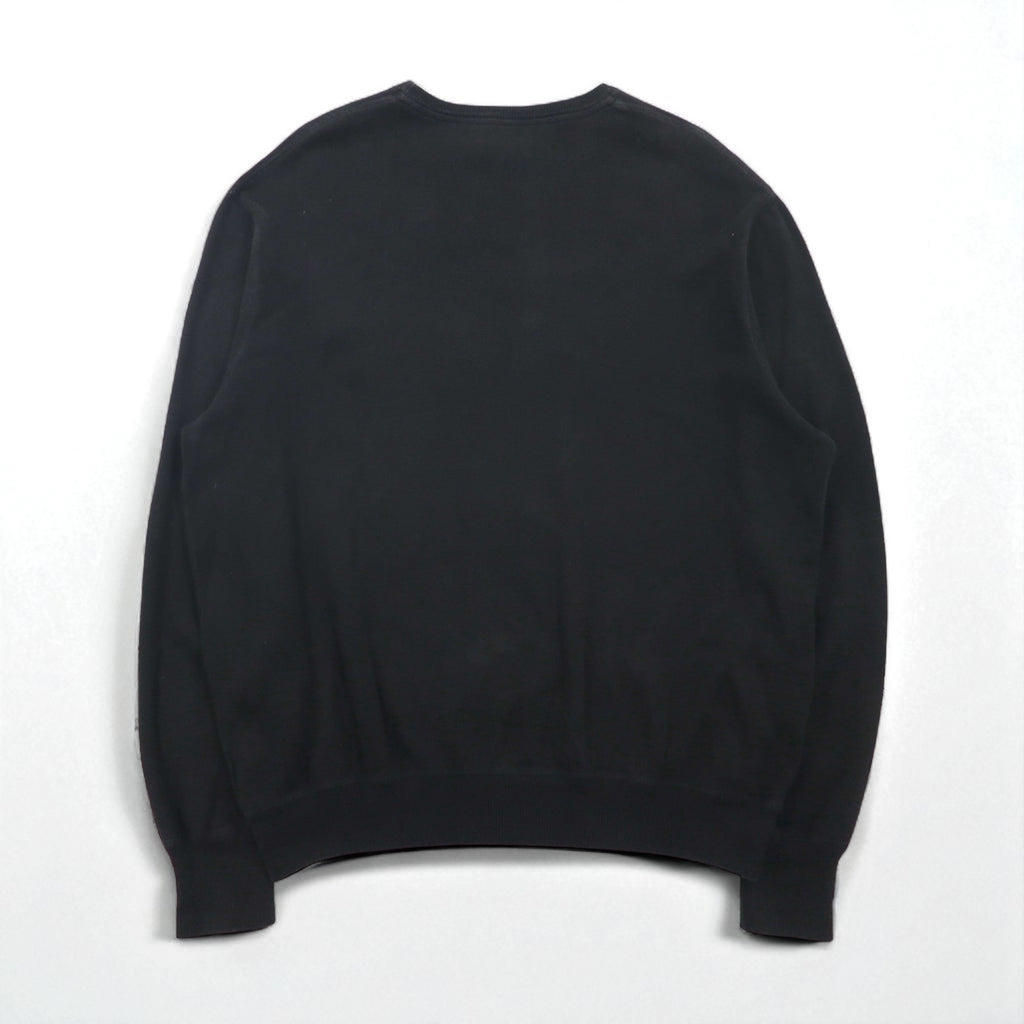 Polo Ralph Lauren V-neck sweatshirt, XL, black cotton with small pony embroidery