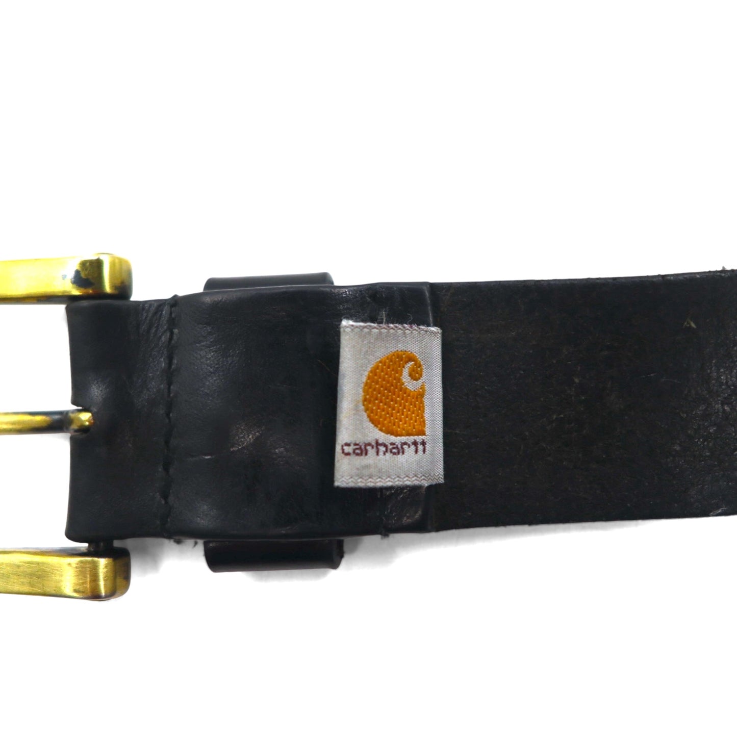 carhartt レザー アンビルベルト 42 ブラック 牛革 ゴールド スクエアバックル 2203