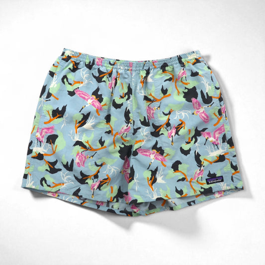 patagonia バギーズショーツ Baggies Short-5inch ショートパンツ L ブルー ナイロン 総柄 鳥 57021