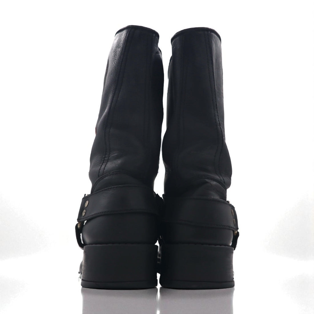 Vintage Engineer Boots, Biker Ring Boots, Size 28.5cm, Black, MOTOR MELYBOOTS