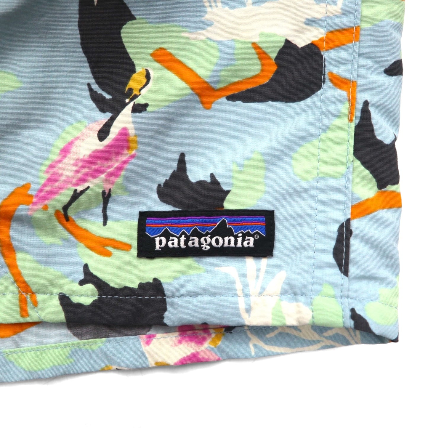 patagonia バギーズショーツ Baggies Short-5inch ショートパンツ L ブルー ナイロン 総柄 鳥 57021