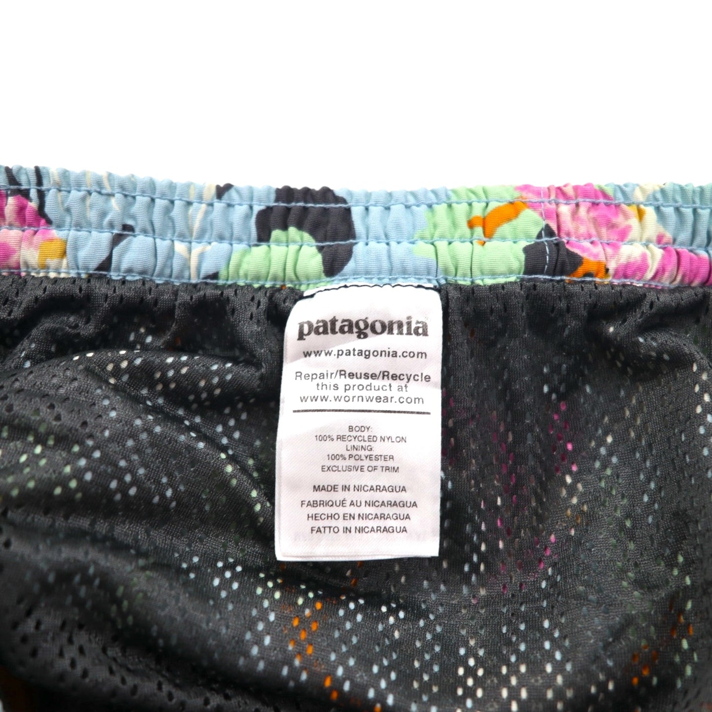 patagonia バギーズショーツ Baggies Short-5inch ショートパンツ L ブルー ナイロン 総柄 鳥 57021