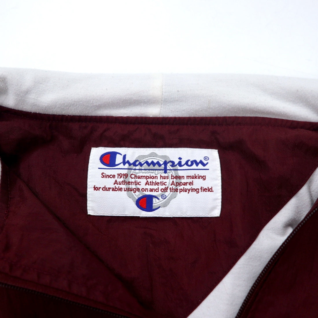 Champion 90s Anorak Parka XXL Bordeaux Nylon Half Zip Drawstring Big Size