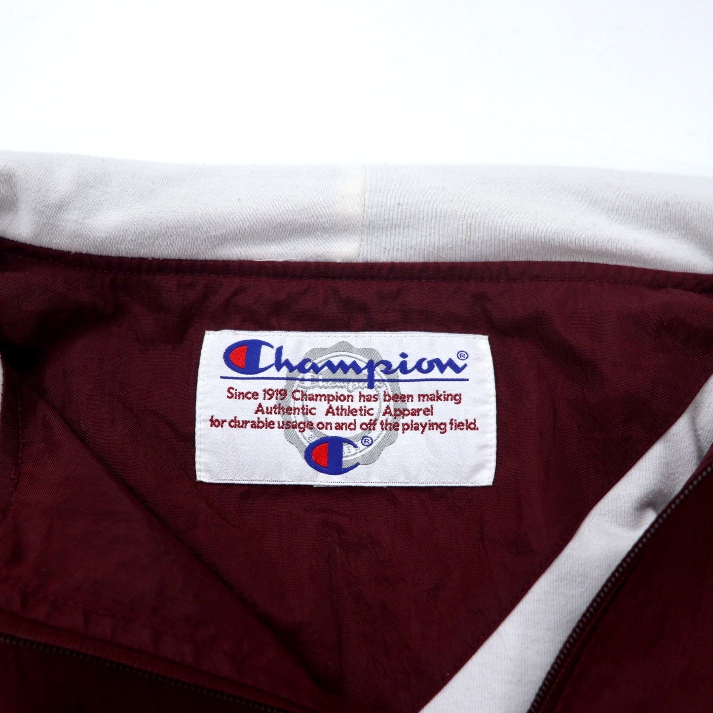 Champion 90年代 アノラックパーカー XXL ボルドー ナイロン ハーフジップ ドローコード ビッグサイズ