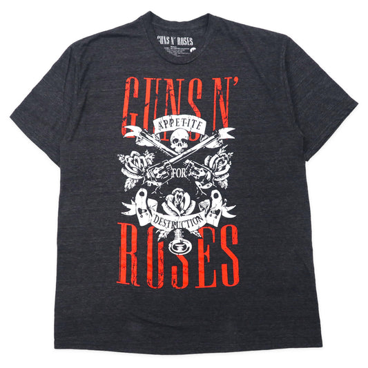 日本然リトテ-古着オンライン-GUNS N' ROSES ガンズアンドローゼズ バンドTシャツ XL グレー コットン APPETITE FOR DISTRUCTION メキシコ製 ビッグサイズ-GUNS N 'Roses Guns Androses Band T-Shirt XL Gray Cotton Appetite for Distraction Mexico MADE Big Size