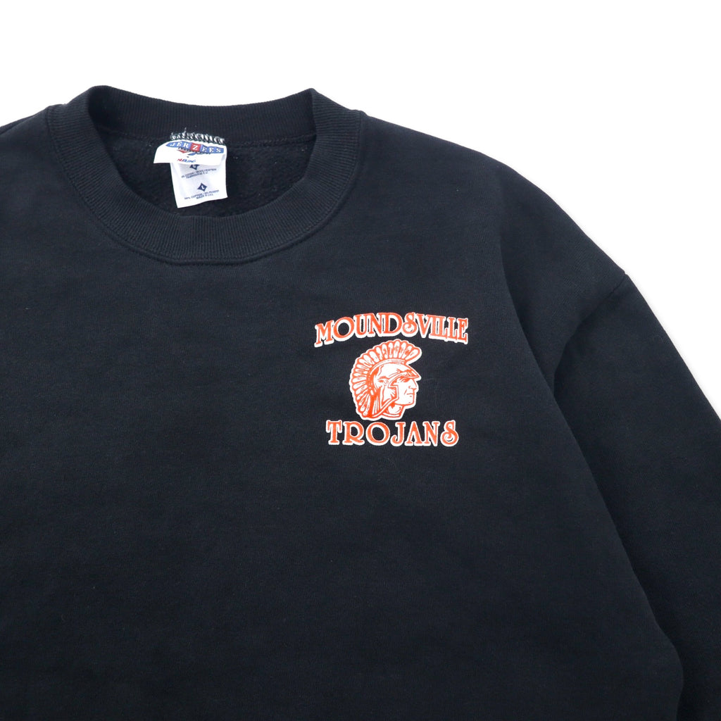 JERZEES Made in USA 90s Printed Sweatshirt L Black Cotton MOUNDSVILLE TROJANS